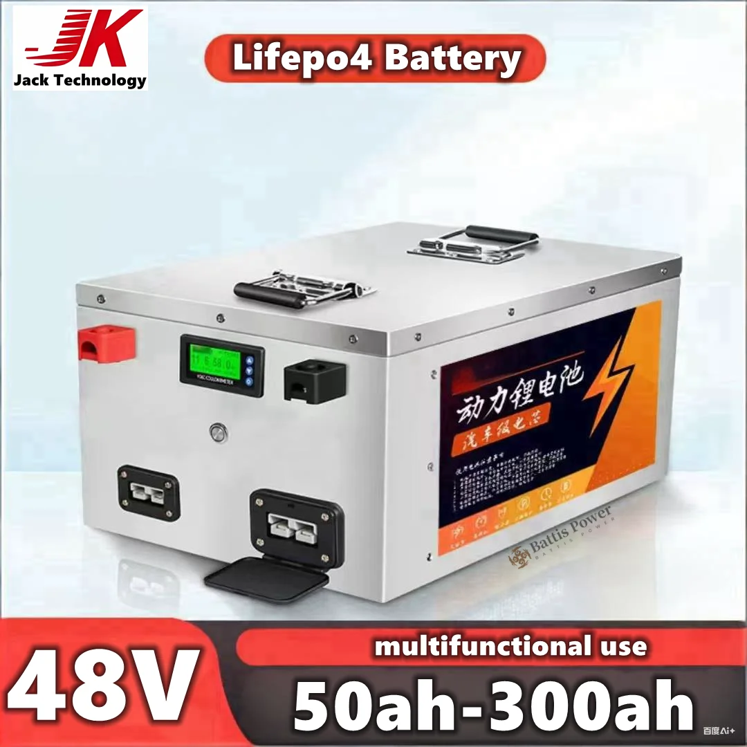

48V 200Ah Lifepo4 Battery 5-10KW 50Ah 80Ah 100Ah 150Ah 200Ah 250Ah 300Ah for 1000W 2000W 3000W 5000W Solar System Golf Cart RV