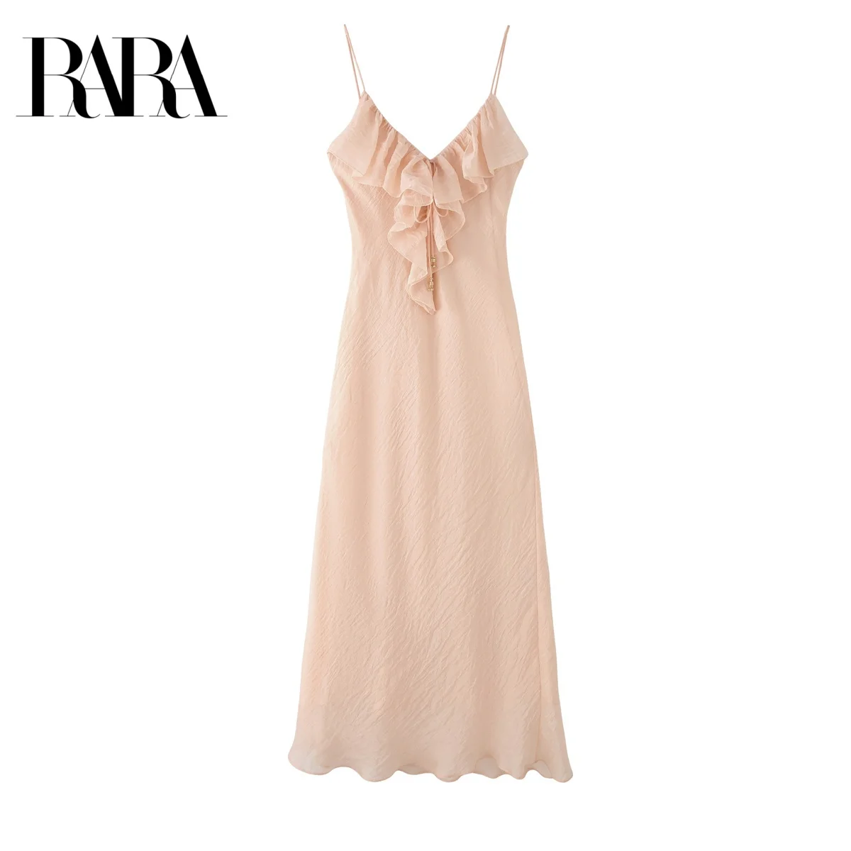 

RARA2025 Casual Fashion Gentle Ruffled Splicing Layered Decorative Suspender Skirt New Summer Women's Dress