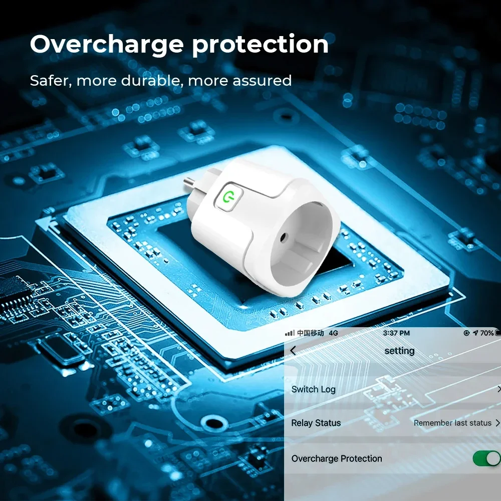 Tuya WIFI Smart Plug EU 16A/20A Power Monitoring Timing Function Smart Socket Voice Control via Alexa Google Home Smart Life image 5