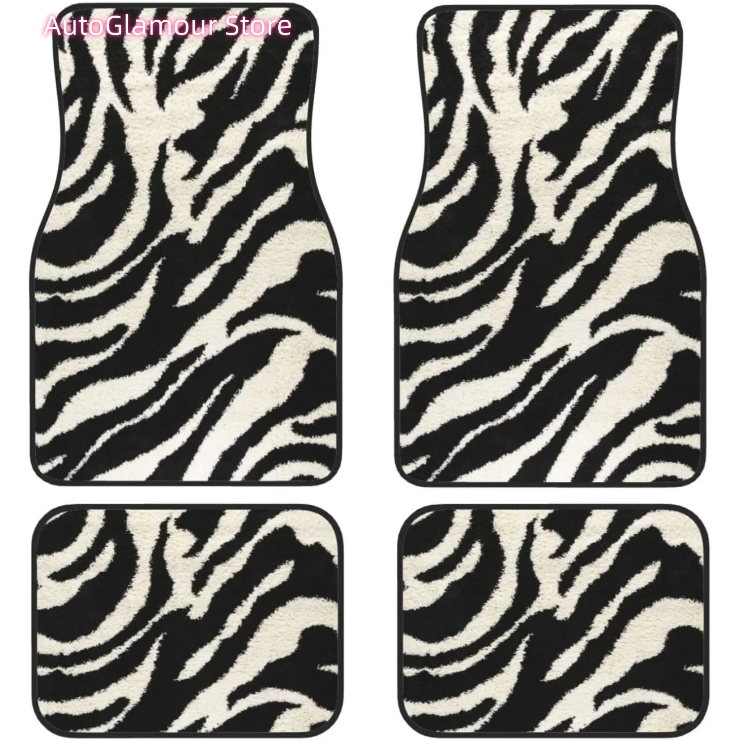 

Комплект из 4-х автомобильных ковриков с принтом зебры для переднего и заднего сидений