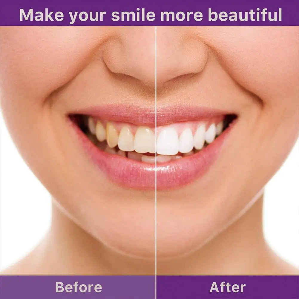 Hot V34 pasta gigi korektor warna ungu pasta gigi untuk gigi putih mencerahkan perawatan gigi pasta gigi mengurangi kuning 30ml