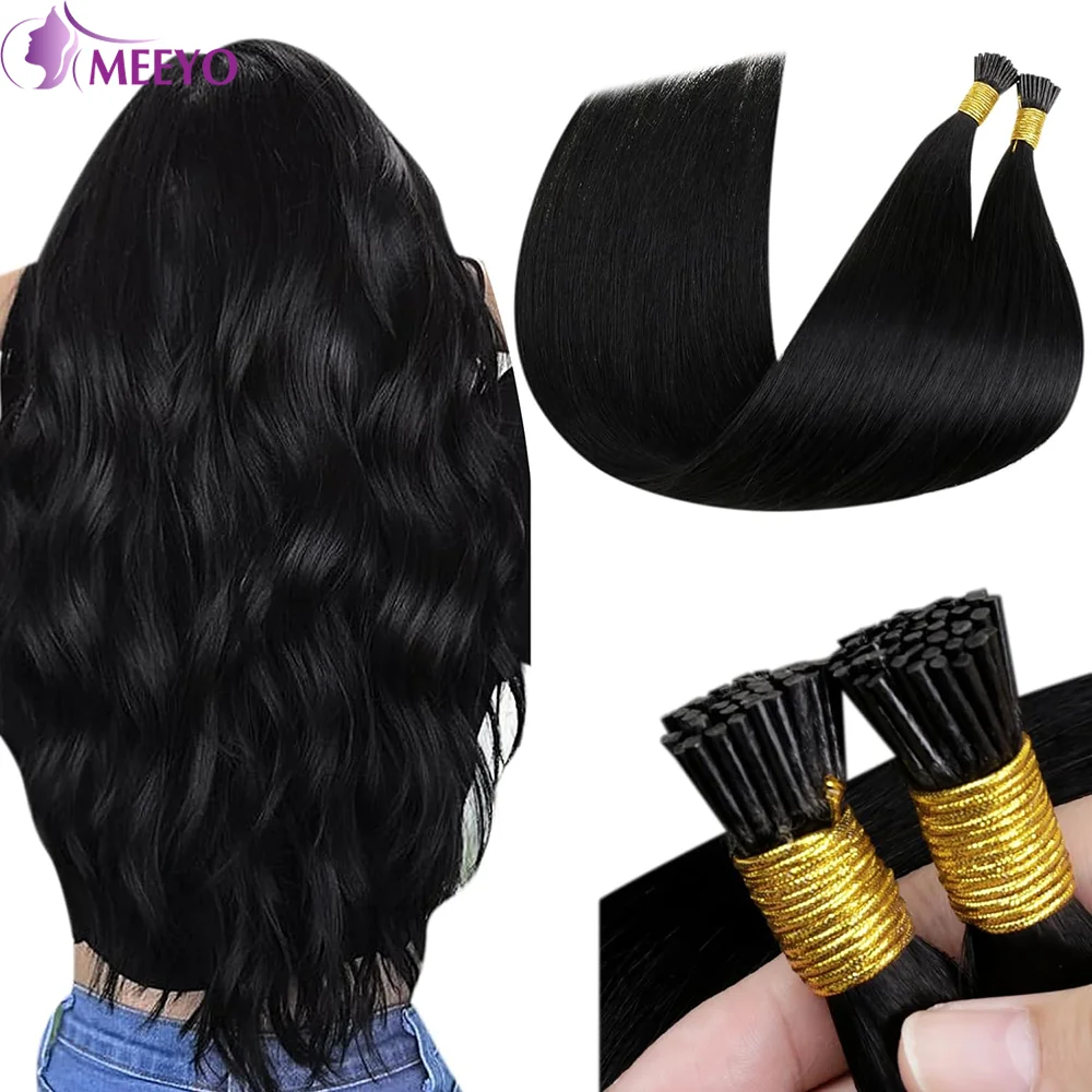 I Tip Hair Extensions Natural Color Straight 100% Real Human Hair Extensions 16 To 26 Inch Keratin Capsule For Woman 100 Strands