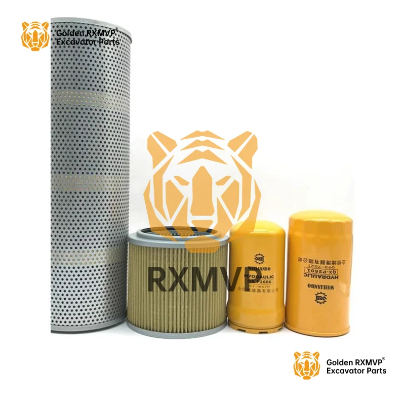 Caterpillar E320b engine oil filter, diesel filter, oil water air filter, hydraulic inlet and return oil pilot filter, excavator