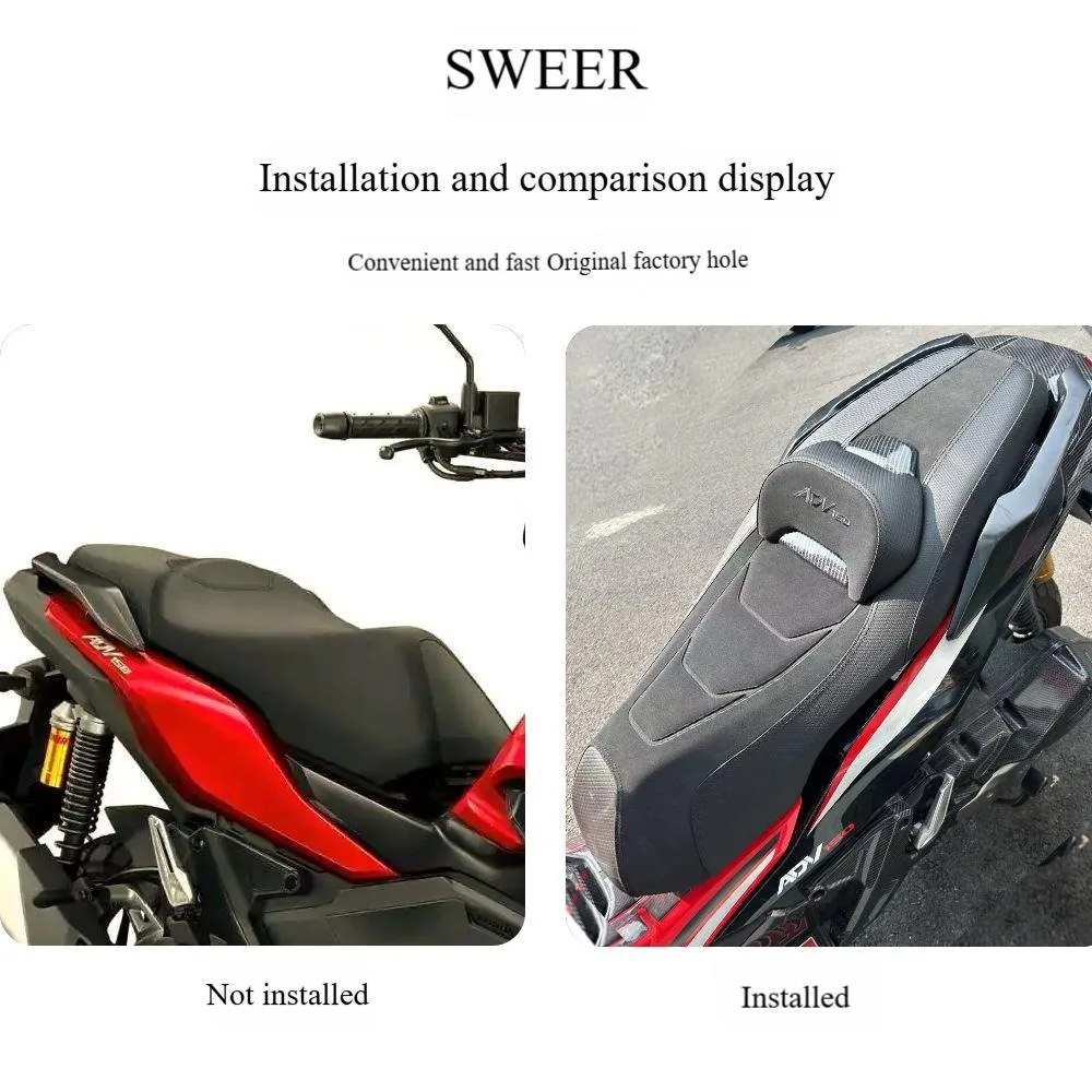 Comfort Seat Cushion for Honda ADV150 2019-2022 | Soft Saddle with Backrest | Long‑Distance Riding Back Pain Relief