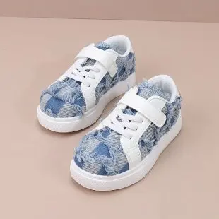 

New Girls' Spring 2024 Princess Denim Shoes for Children Soft Soled Single Shoes for Children