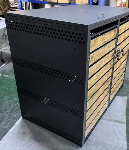 Waste Bin Cover Steel Garden Trash Bin Garbage Can House Garbage Can Cladding Storage Box Wheelie Bin Hideaway