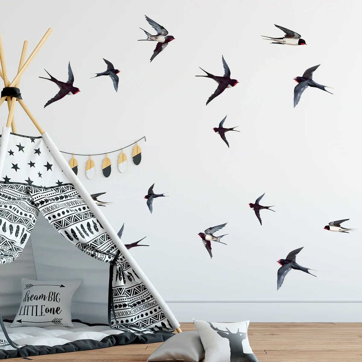 Aquarell mehrere Schwalben Vogel Wanda uf kleber für Wohnzimmer Dekoration Schlafzimmer Kinder Wohnkultur Hintergrund