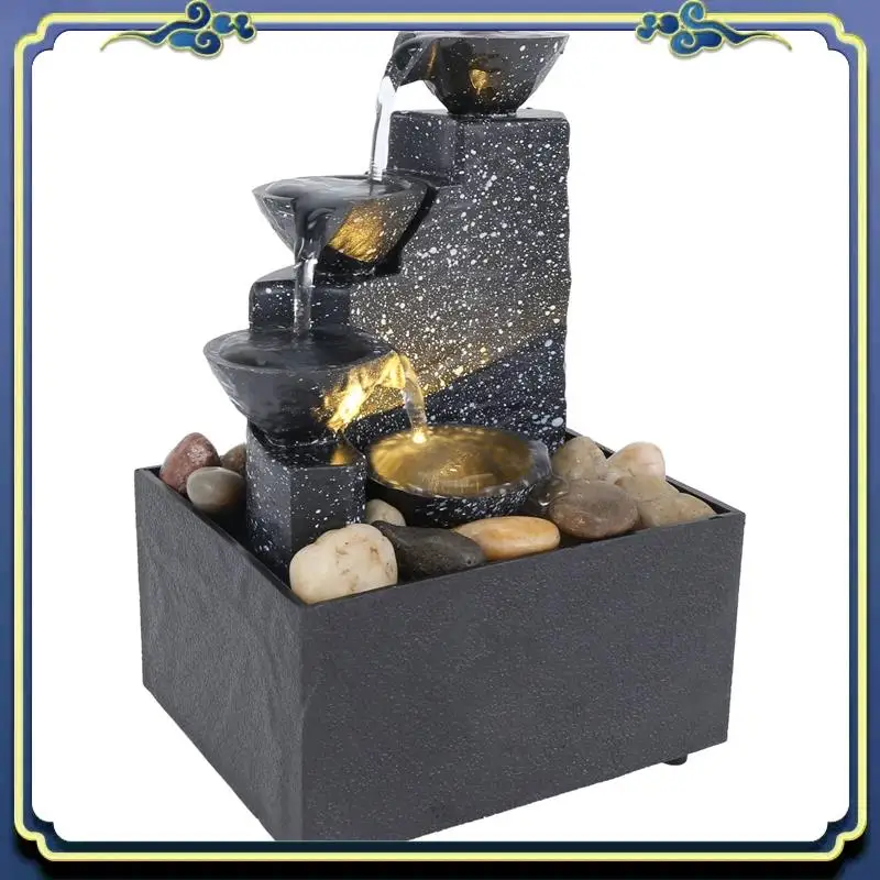 

Latest Home Office Desktop Small Fountain Lucky Flowing Water Ornaments Landscape Decoration Craft Gifts