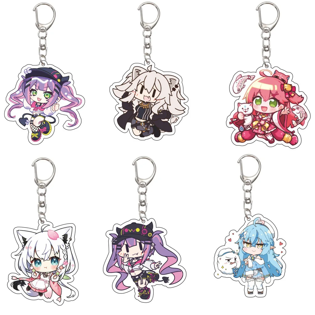 Llavero de Acrílico de 55MM de Anime Hololive, Sakura Miko, Shirakami Fubuki, Inugami Korone, Yukihana Lamy, Regalos de Navidad