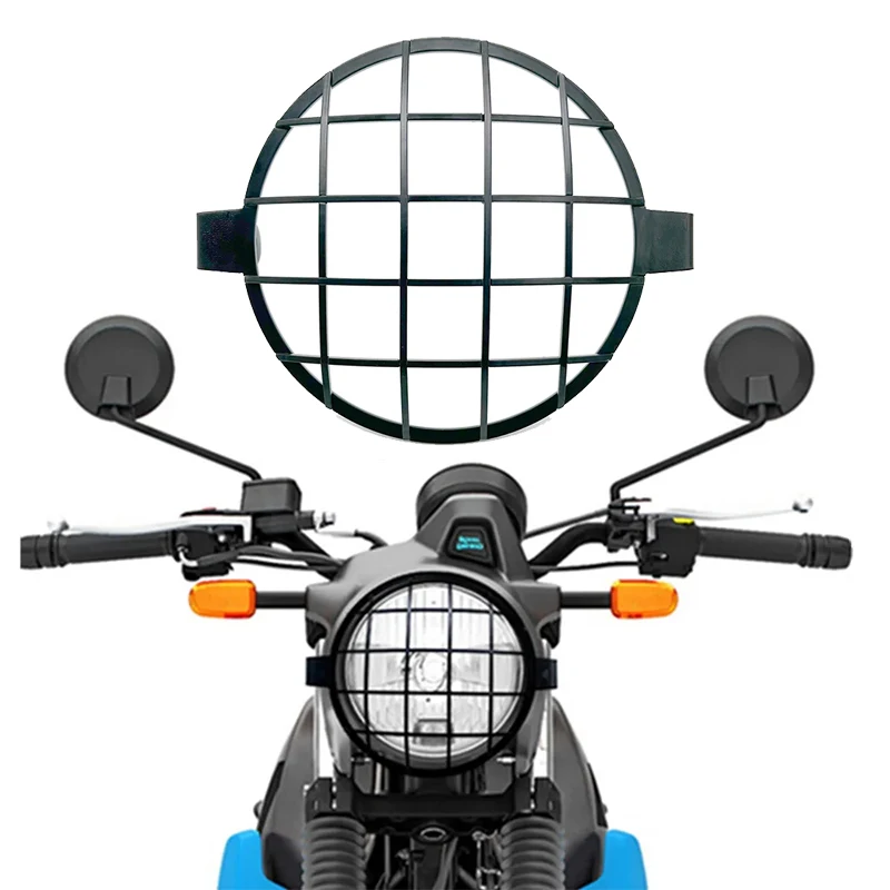 For Royal Enfield Scram 411 2022-2024, Steel Headlight Guard Grille, Off-Road Protection Anti-Impact Lamp Cover
