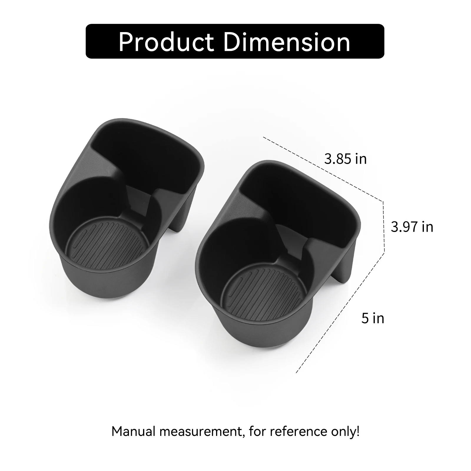 Smabee 2Pcs for Hyundai Palisade 2026 2rd Row Door Side Cup Holder Insert Drinks Storage Box Car Interior Accessories Black