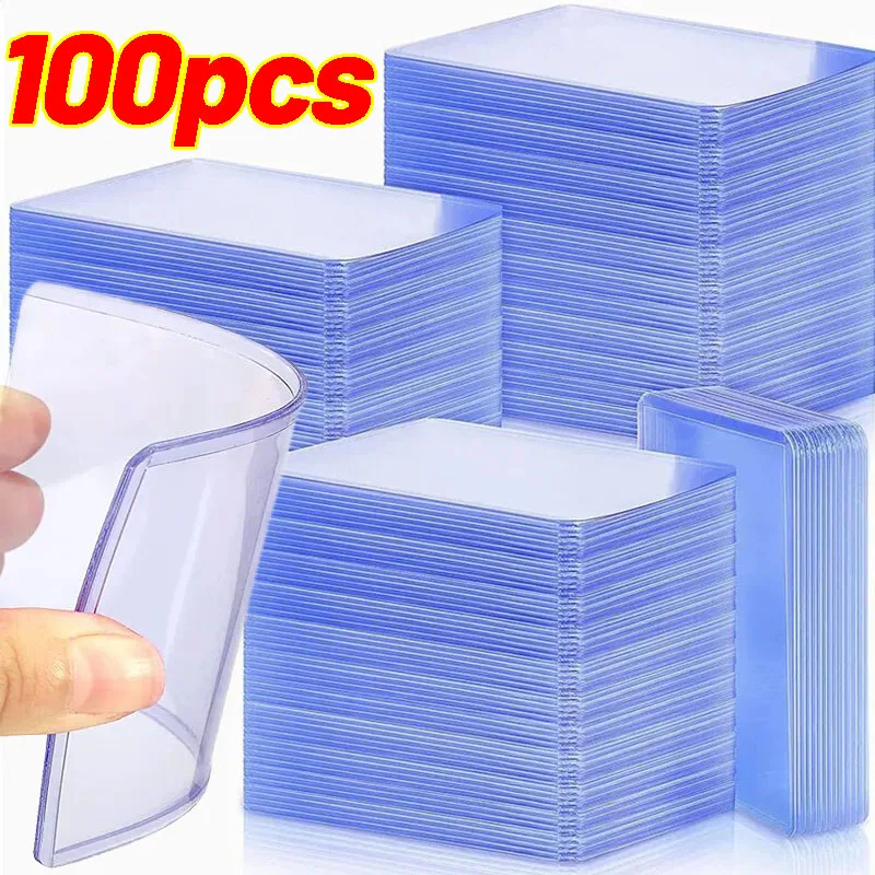 

5-100PCS Transparent PVC Korean Kpop Card Sleeve with Protective Film Clear Card Holder Idol Photo Game Card Toploaders Cover