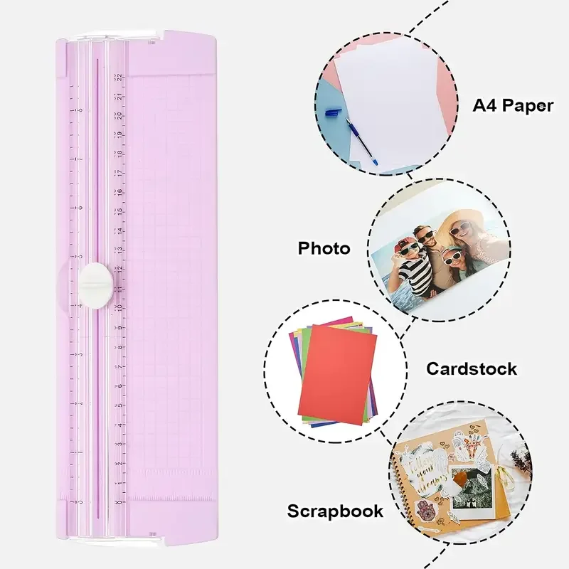 قاطعة الورق للعودة إلى المدرسة - مقص أنيق مقاس A4/A5 لسكرابوكينغ والمكتب والحرف اليدوية، أداة متينة لجميع المواسم #3