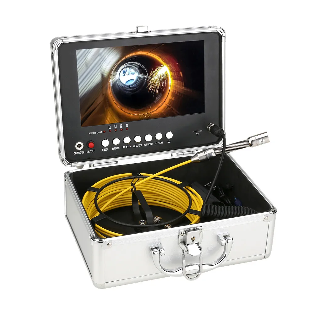 30m cable 9-inch video 17mm 720p Sewer Industrial Video Borescope Inspection Camera