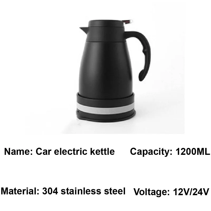 1200ML Car Kettle Truck Water Heater Kettle Large Truck Portable Travel Outdoor Electricer Kettle 12V /24V