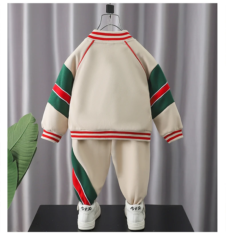 Spring Autumn Children Tracksuits 2-9Years Casual Baby Boys Clothes Set Fashion Girs Patchwork Zipper jacket and Pants 2pcs Suit