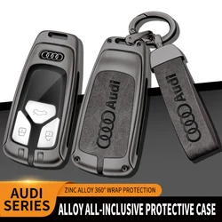 Estilo de aleación de Zinc funda para llave de coche carcasa Protector de Control remoto accesorio para Audi A4 B9 A5 A6 8S 8W Q5 Q7 4M S4 S5 S7 TT RS