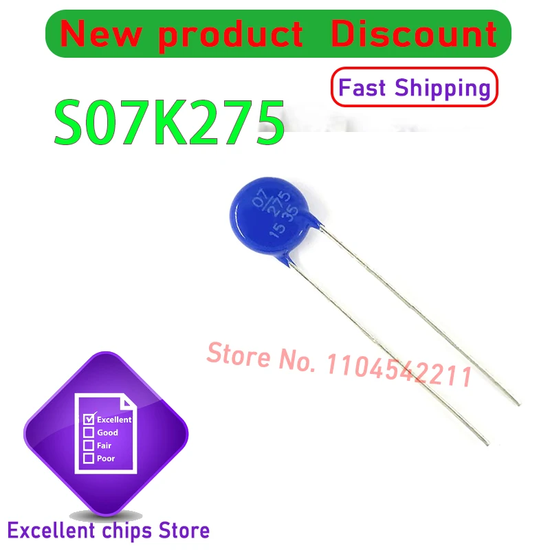 "10 قطعة جديد الأصلي S07K275 S10K275 S14K275 S20K275 K320 K300 K350 B72210S2271K101 S10K275E2 مكثف"