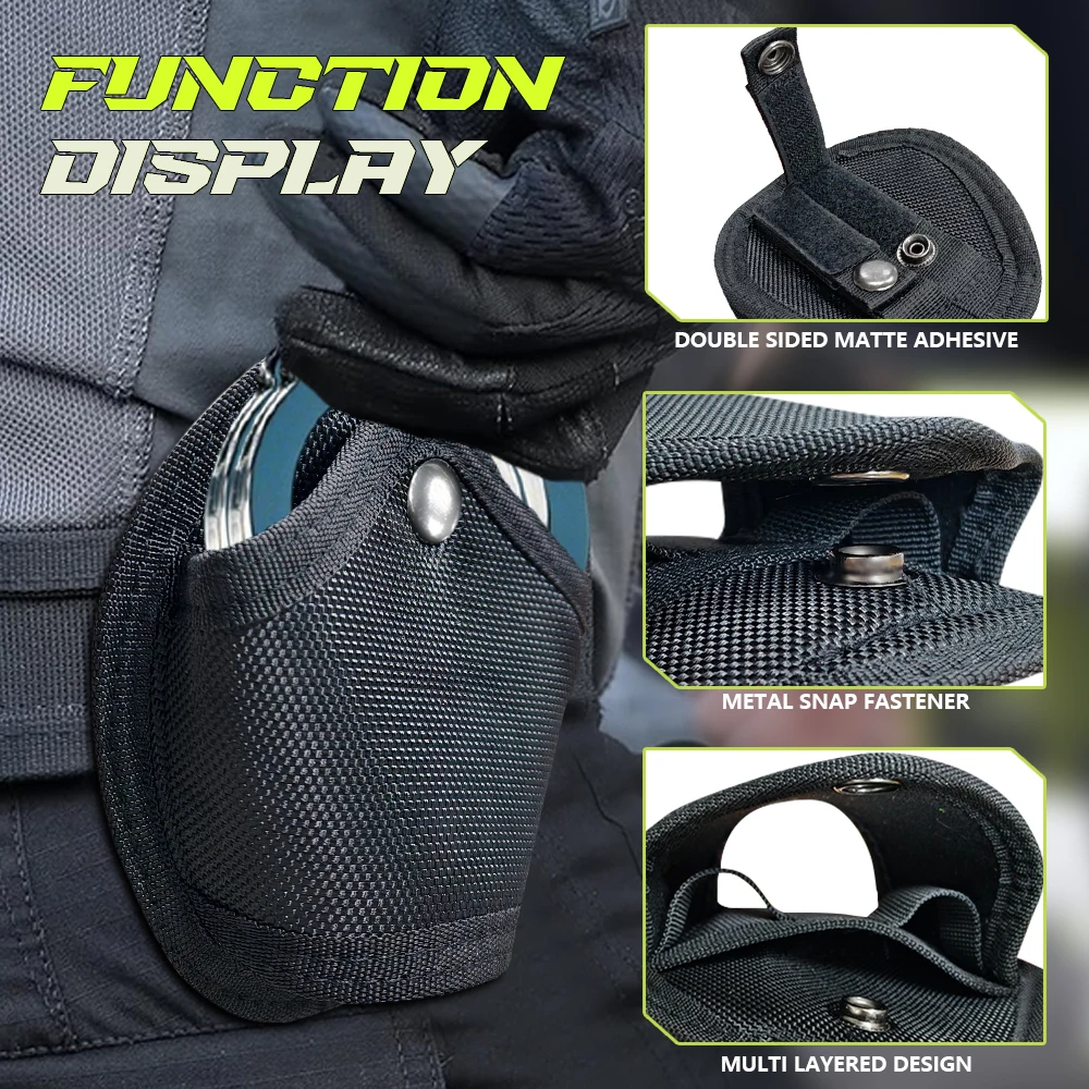 Tactical Molle Handcuff Holder,Quick Pull Out,Waist Pockets,Tool Key Phone Holder,Two Buttons,Adjustable,Fits 1.5inch Belt Loop image 4