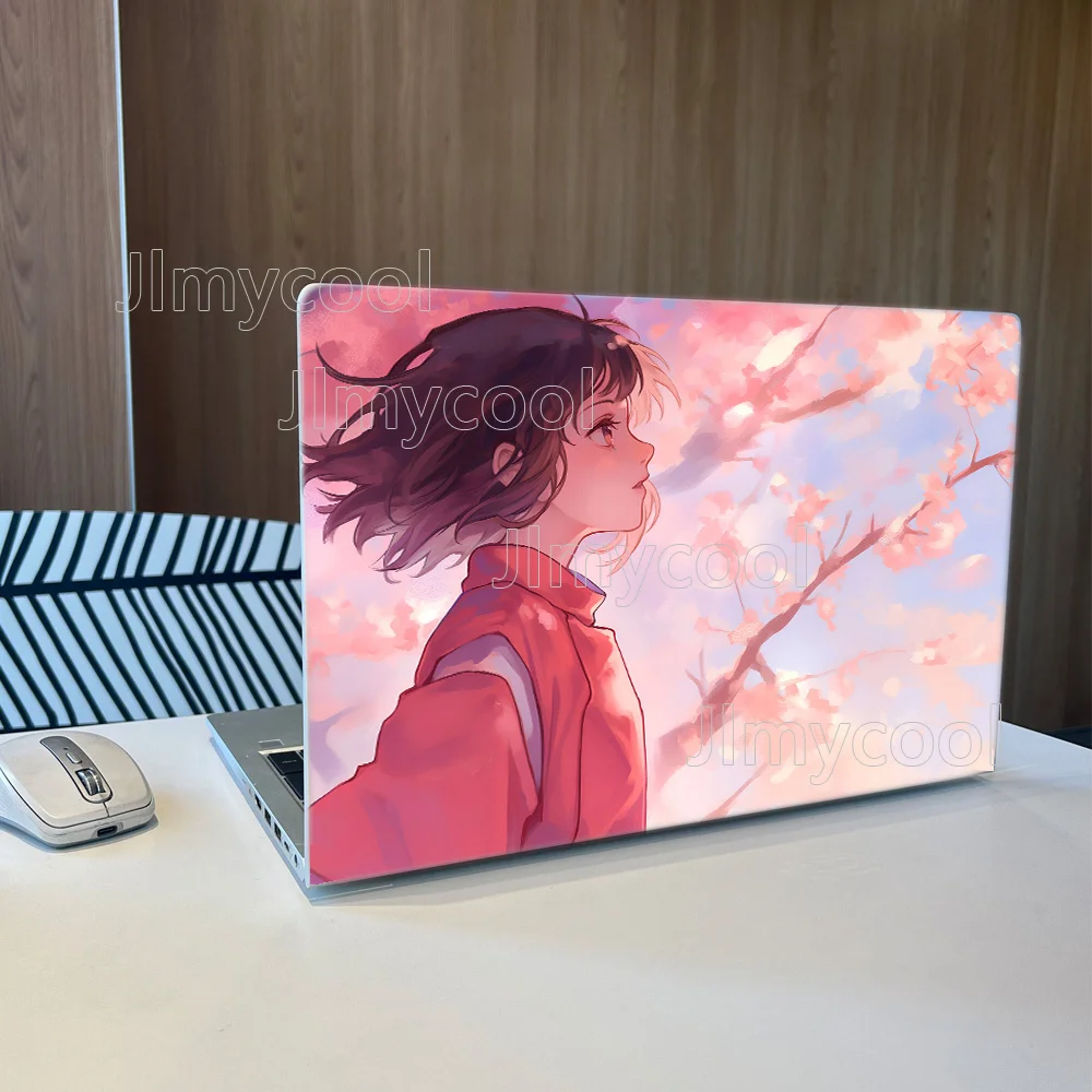 Anime Cherry Blossom Gaze Into The Distance Vinyl Laptop Sticker Self-adhesive Case for HP Lenovo Apple Easy To Install Stickers