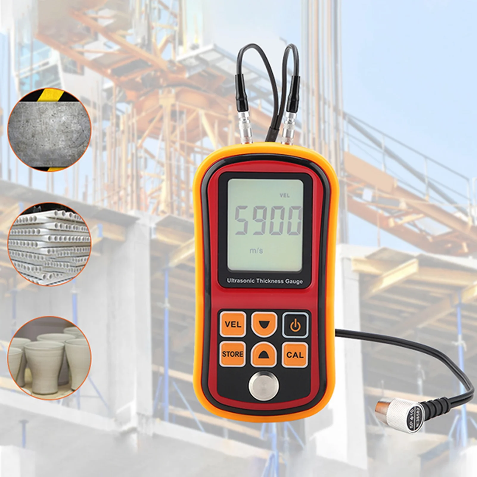 

Thickness Gauge Tester GM100 Digital Ultrasonic Thickness Gauge 1.2‑300mm Steel Width Testing Monitor