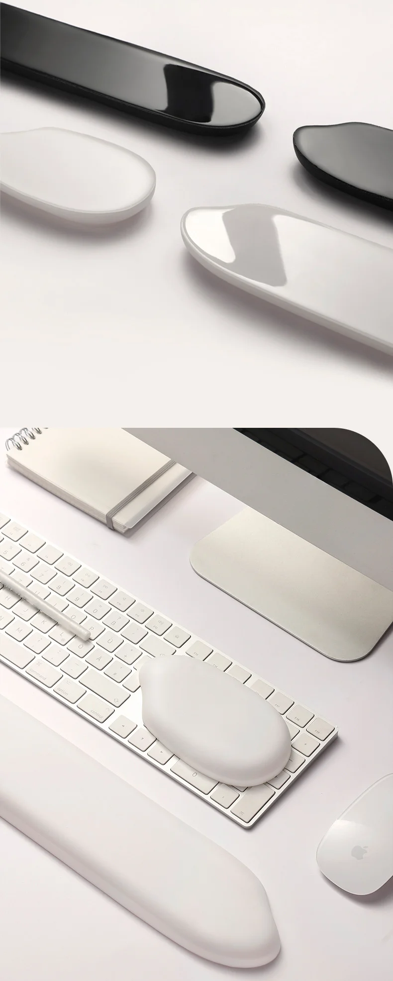 Silikon-Handgelenkauflage, Mauspad, Tastaturunterstützung, ergonomische Schreibtischunterlage für Büro und Gaming, 5 Farben, verschiedene Ausführungen – Detail 6