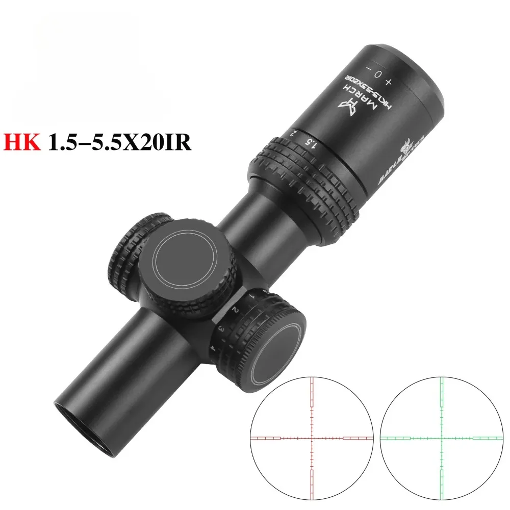 

Tactical Rifle Scope HK1.5-5.5x20IR Adjustable Airsoft Riflescope For Hunting Compact Shooting PCP Airgun Optics Sight