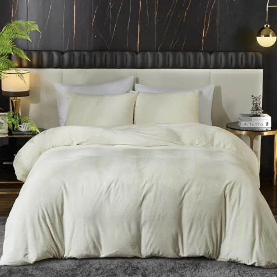 

Velvet Duvet Cover Set Duvet Cover Size 3Pcs Ultra Soft Comforter Cover Breathable Solid Luxury Flannel Velour Duvet Cover Zipp
