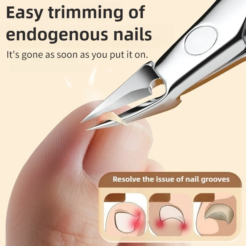 Spritzwassergeschräger Zehennagelknipser mit großer Backe für dicke Nägel. Hochwertige Maniküreschere zum Trimmen eingewachsener Nägel