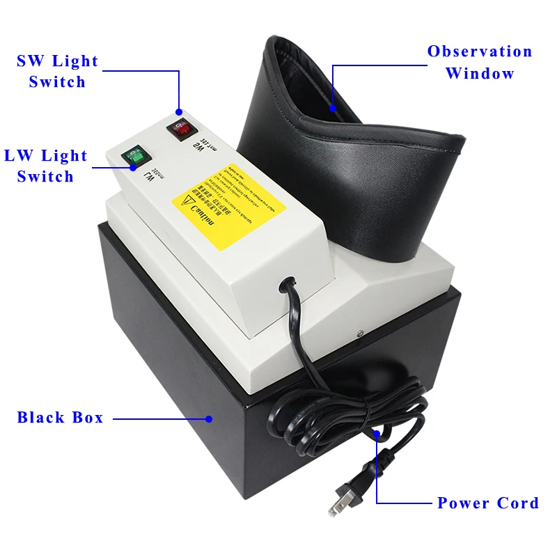 FUV-4D Jewelry Grading UV Fluorescent Light Lamp Larger Viewer Box Ultraviolet Lamp Gem Microscope for Gem Appraisal Tester