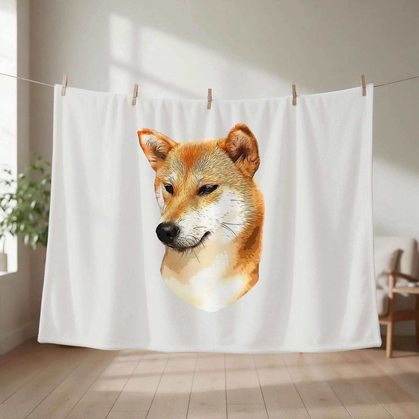 Shiba Inu Stunning Dog! Throw Blanket couch cozy soft plush fuzzy picnic outdoor blanket