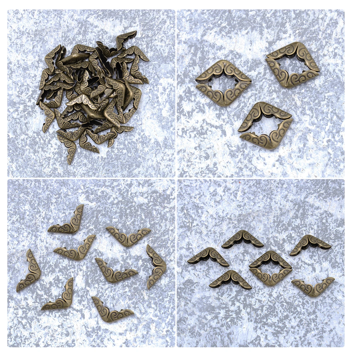 

50pcs Metal Notebook Corner Protectors Brass Book File Scrapbooking Accessories Decorative Bronze Tone Hard Guards For