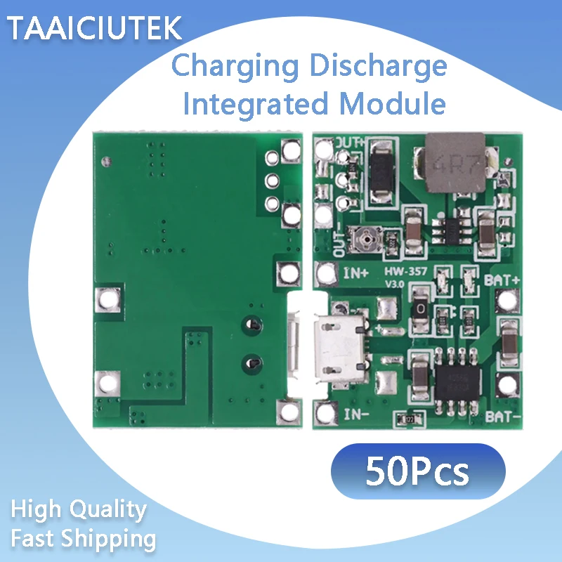 

50 Pcs Adjustable Step Up 18650 Lithium Battery Charging Discharge Integrated Module 3.7V 9V 5V 2A