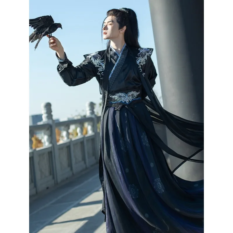 

Традиционные китайские костюмы для мужчин, народное платье ханьфу, древний династия Хань, фехтовальщик, карнавальный костюм, винтажный наряд рыцаря