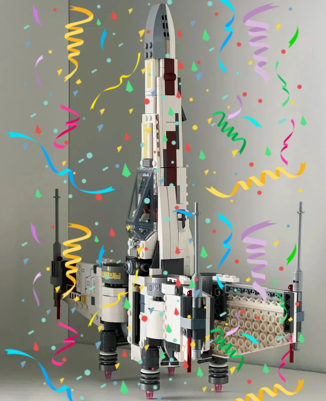 Space Wars X-Wing Construction Playset, Battle Plane Building Blocks Model for Star Wars Fans and Building Block Lovers moc