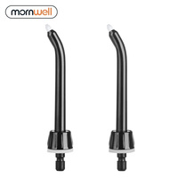 Mornwell 2pcs Black /White Orthodontic Tip Replacement Nozzles for Mornwell F18\\D52\\F27\\F09\\F22\\F23 Oral Irrigator