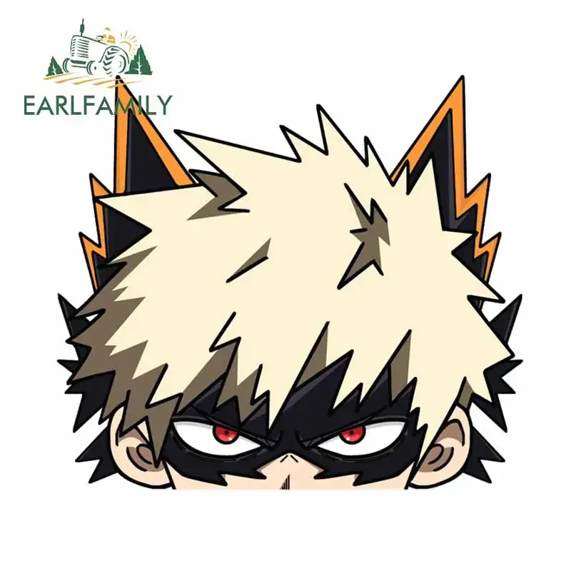 EARLFAMILY 13cm x 11.6cm for Bakugo Peeker Anime Car Stickers Vinyl Window Trunk Custom Printing Decal Personality Decor