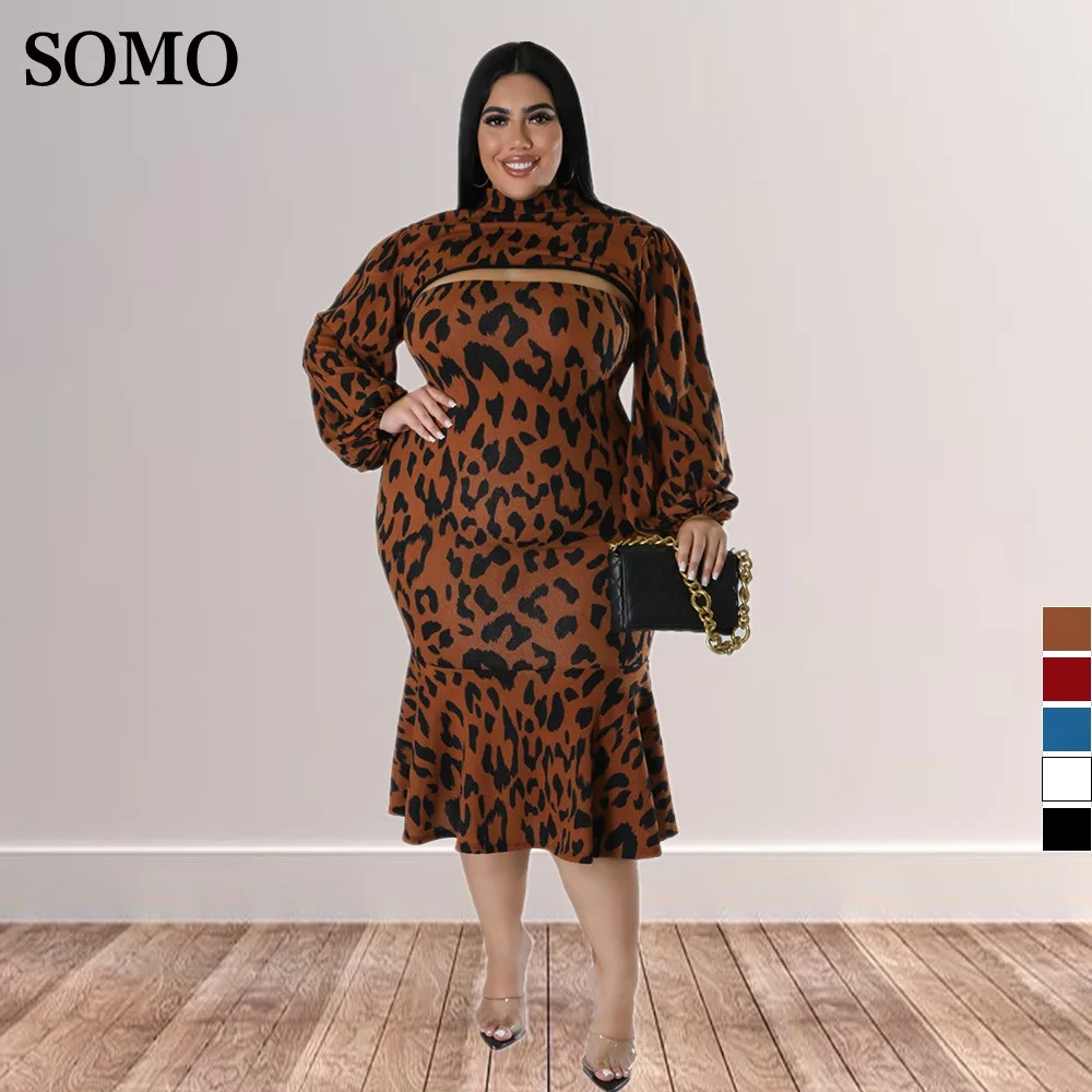 Somo inverno roupas femininas plus size magro roupas moda manga longa gola babados conjuntos de duas peças por atacado dropshipping