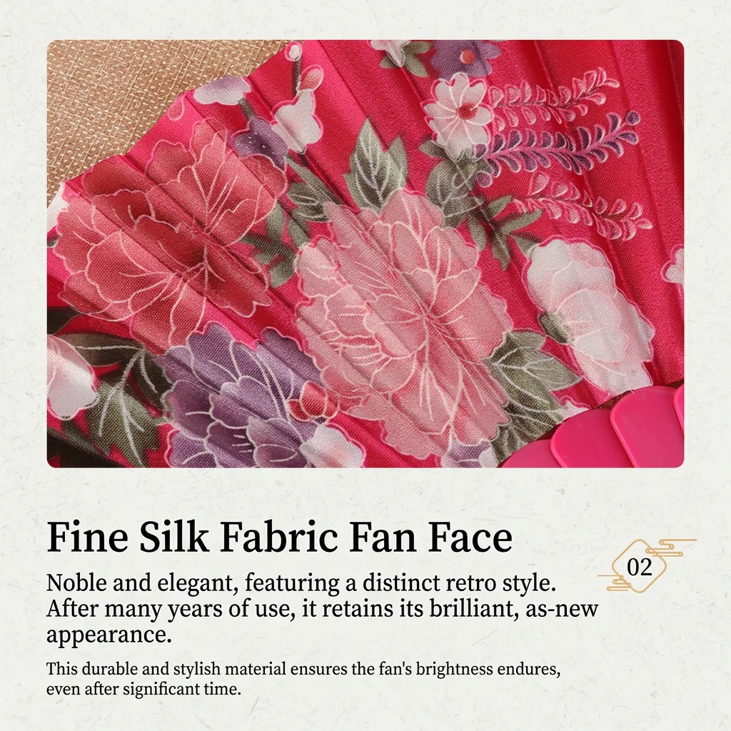 Blank Silk Folding Fan New Chinese Silk Hand Fan Folding Hand Fan Versatile For Home Decoration Event Supplies Dance Performance