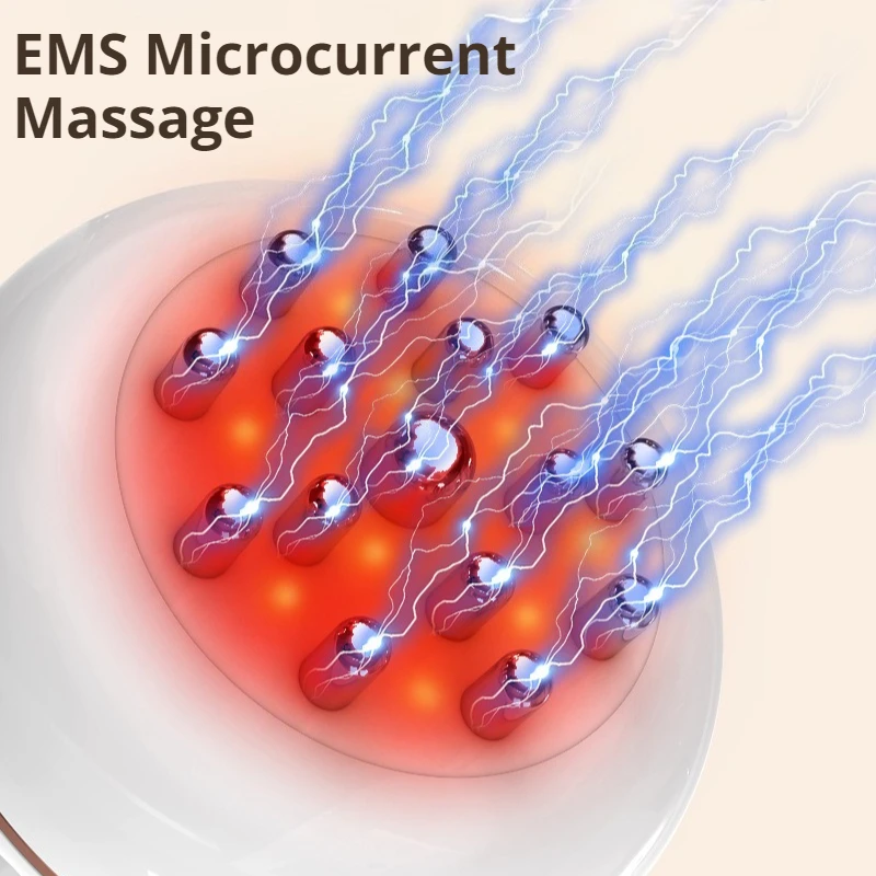 Intelligent Voice Massage Brush EMS Microcurrent Heating Vibration Full Body Massagers Multifunctional Portable Electric Massage