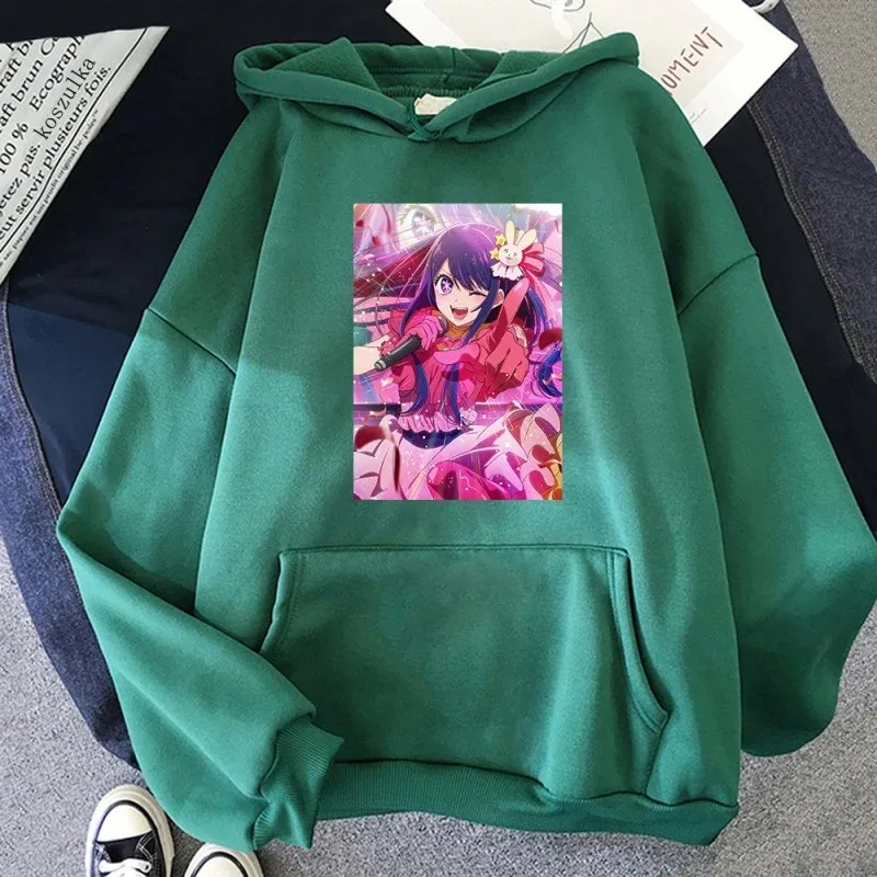 AIAI 2025 أنيمي أوشي نو كو المرأة Kawaii Hoshino Ai هوديس للجنسين الخريف الشتاء Harajuku هوديي #5