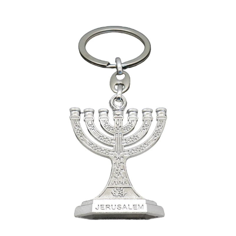 12 tribù Israele Menorah ebraico 7 portacandele portachiavi Gerusalemme tempio religioso per borsa da chiesa pendente
