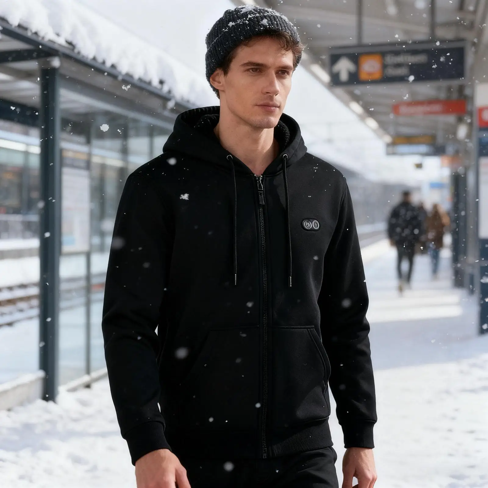 

Толстовка с подогревом, 3 настройки, 17 зон нагрева, теплая куртка, электрическая толстовка для зимы, кемпинга, офиса, работы, путешествий, пешего туризма