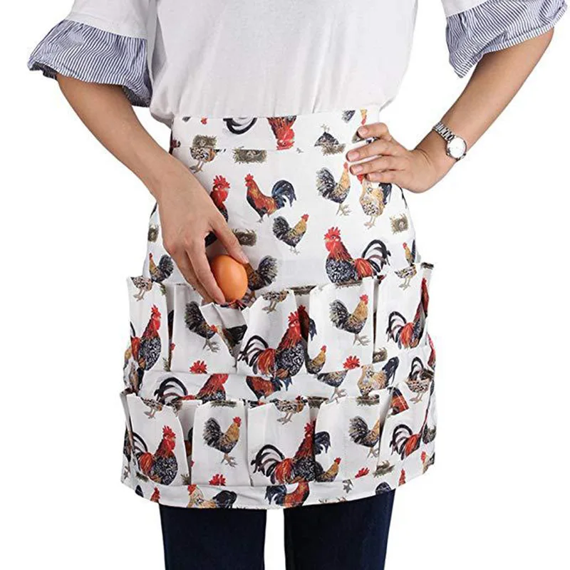 Egg Waterproof Apron For Men Women Stitching Anti-fouling Home And Kitchen Products Rooster Clover Print Sleeveless Chef Aprons