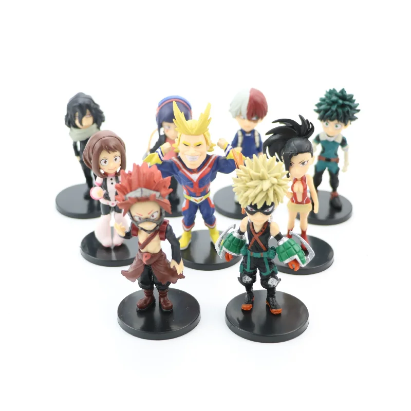 

9Pcs Anime My Hero Academia Midoriya All Might Bakugou Shoto Ochaco PVC Action Figure Boku No Hero Model Toy Doll birthday Gift
