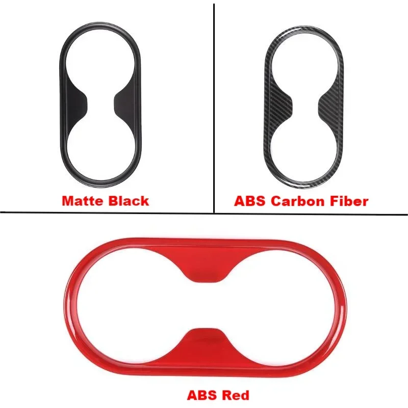 ABS Carbon Fiber 1pcs Center Control Water Cup Holder Frame Cover Trim Color for Ford Ranger 2015 2016 2017 2018 2019 2020 2021 - Image 2