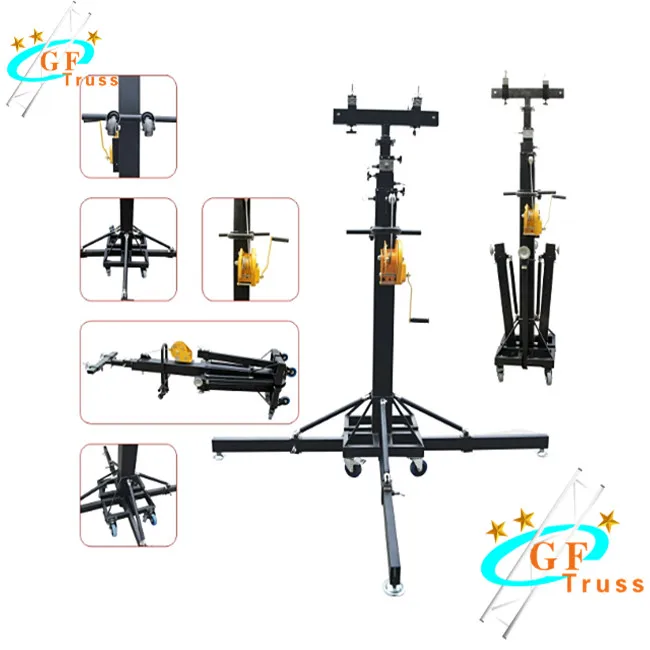 Guangzhou Aluminum Heavy Duty DJ Folding Line Array Speaker Stand Crank up Stand Truss