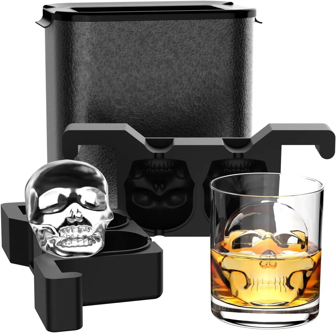 

Ice Cube Tray Maker Large Skull Crystal Clear Ice Cube Maker for Cocktail,Whiskey & Bourbon Drinks,Gifts for Men
