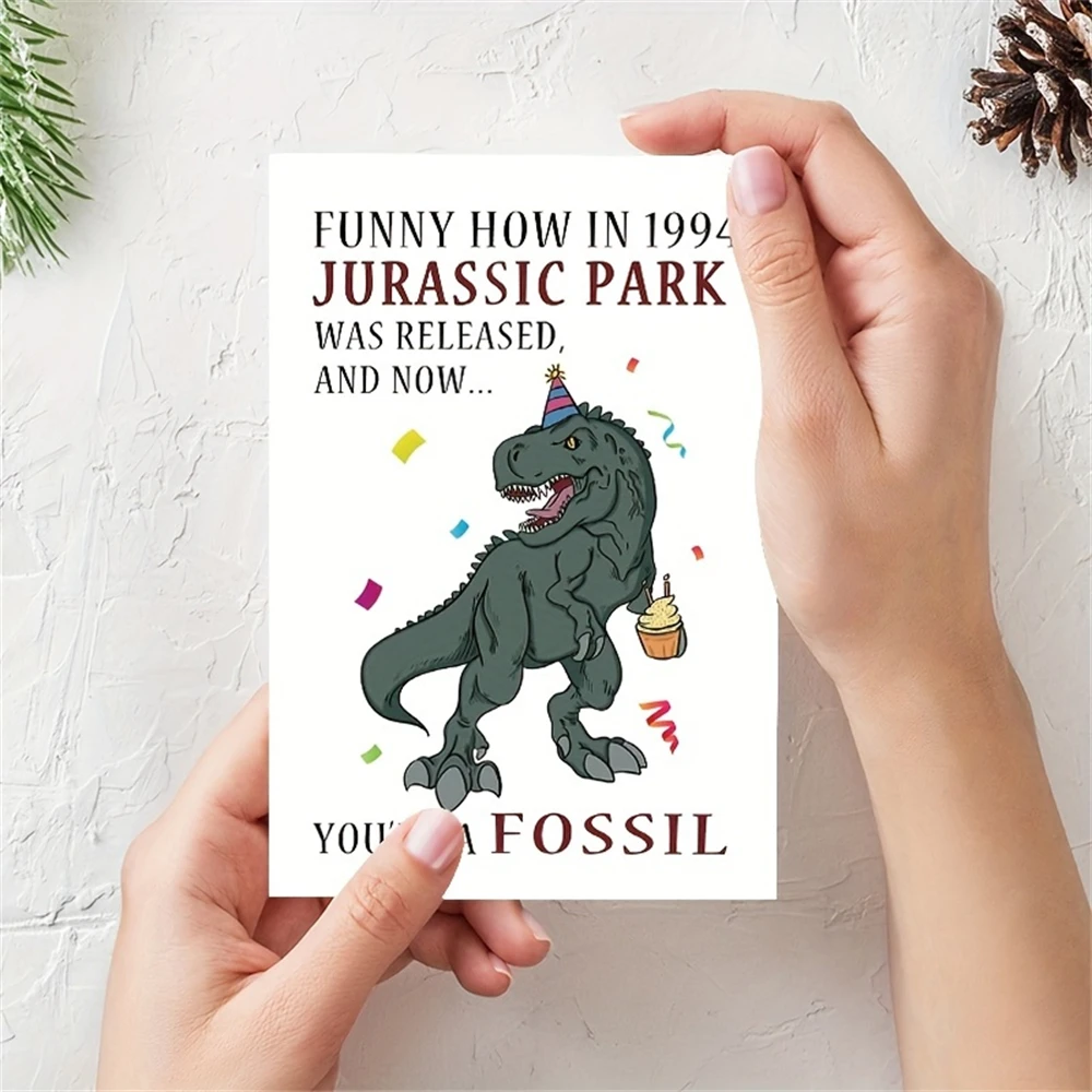 1pc,Funny Dinosaur Birthday Card for Him Her, Happy 30th Birthday Gift for Friends, Snarky 1994 Birthday Card for Men Women,with