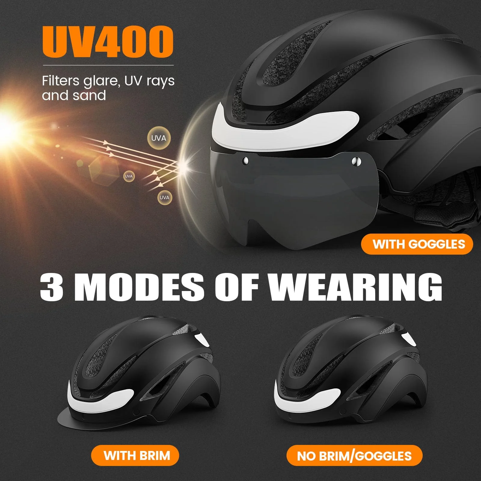 Smart Bike Helmet with LED Front Rear Turn Signal Light Magnetic Goggles Electric Scooter E-bike Helmet
